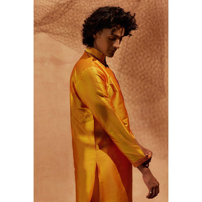Eleven Brothers Yellow Tagai Silk Kurta with Trouser