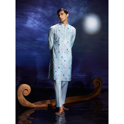 Eleven Brothers Boondein Sequins Hand Embroidery Chanderi Kurta with Trouser