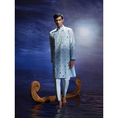 Eleven Brothers Boondein Sequins Hand Embroidery Chanderi Kurta with Trouser