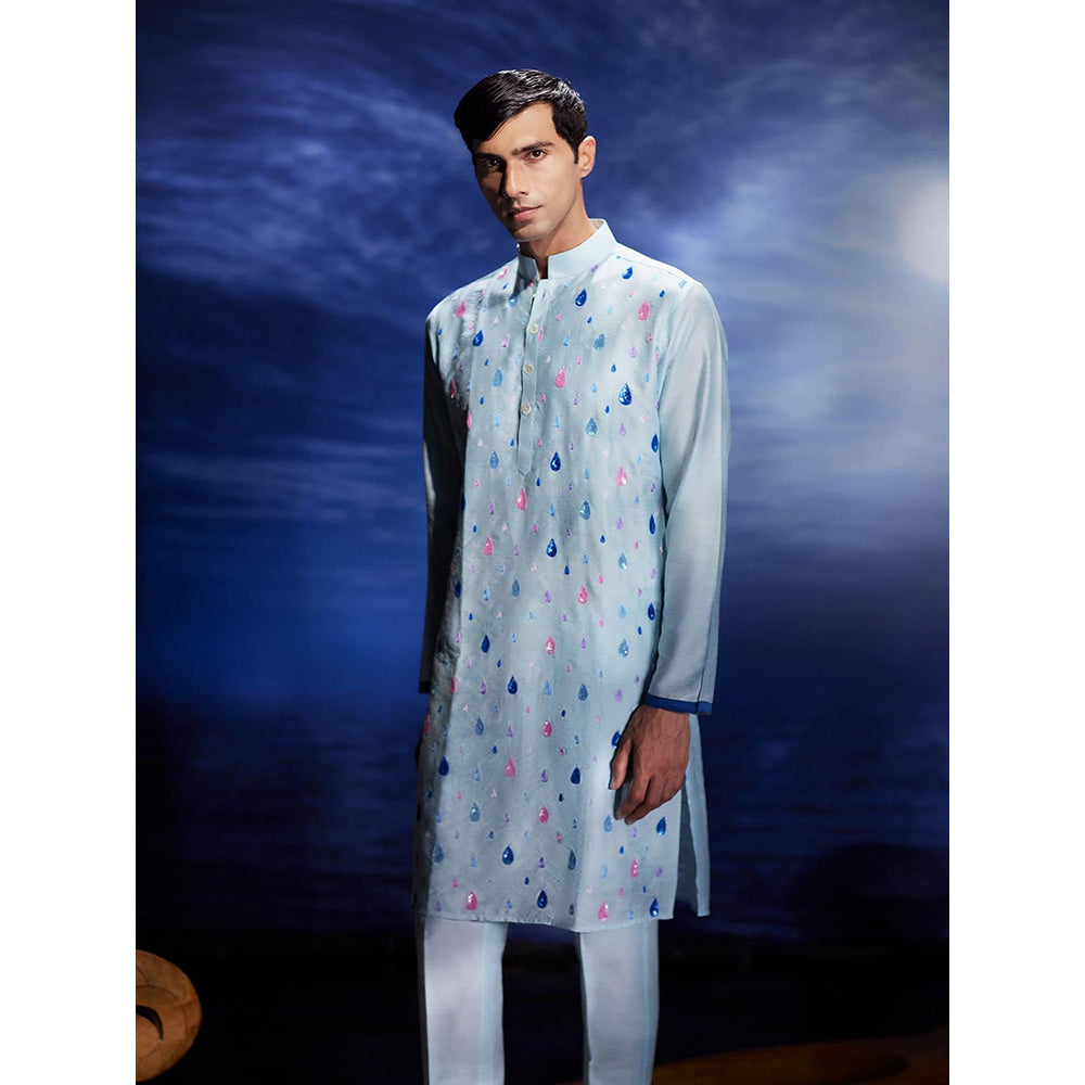 Eleven Brothers Boondein Sequins Hand Embroidery Chanderi Kurta with Trouser