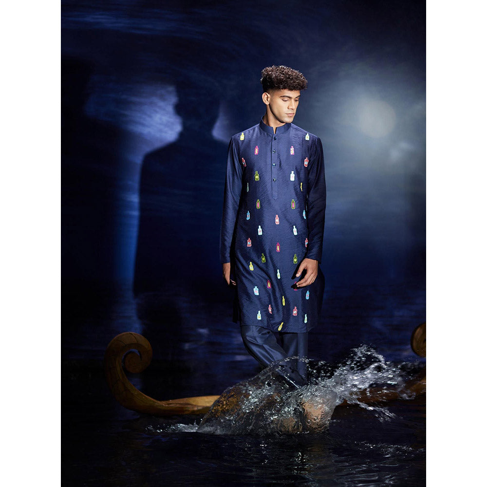 Eleven Brothers Jashan Sequins Hand Embroidery Chanderi Kurta with Trouser