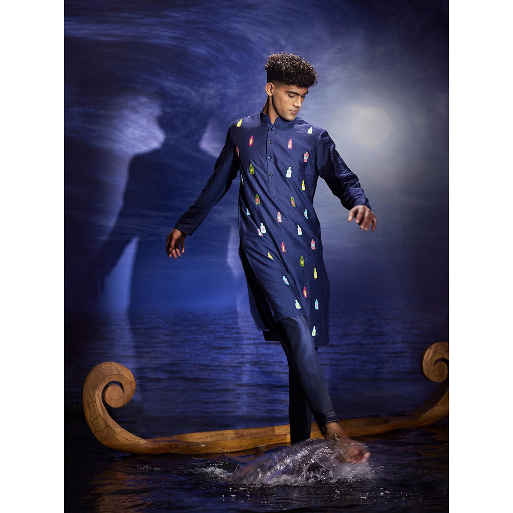 Eleven Brothers Jashan Sequins Hand Embroidery Chanderi Kurta with Trouser
