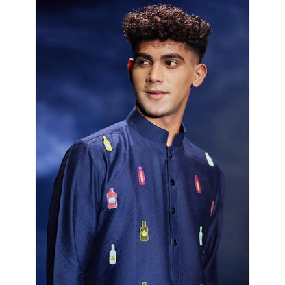 Eleven Brothers Jashan Sequins Hand Embroidery Chanderi Kurta with Trouser