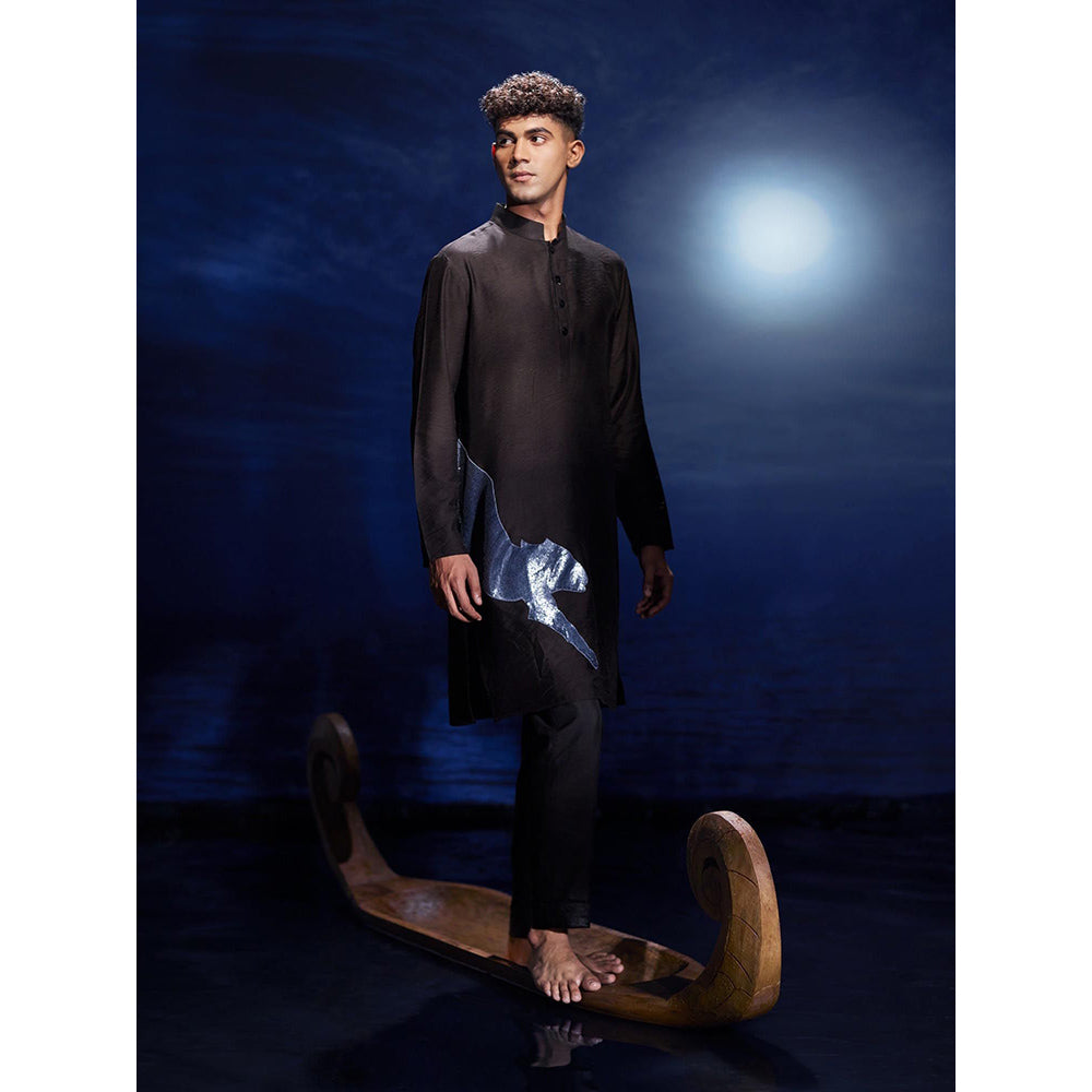 Eleven Brothers Raat Sequins Hand Embroidery Chanderi Kurta with Trouser