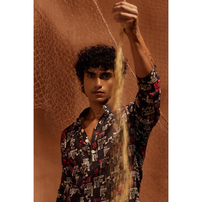 Eleven Brothers Black Night Silk Kurta