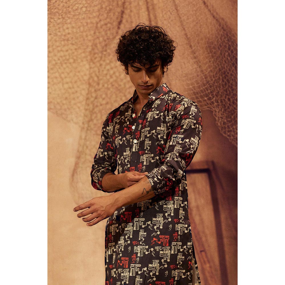 Eleven Brothers Black Night Silk Kurta