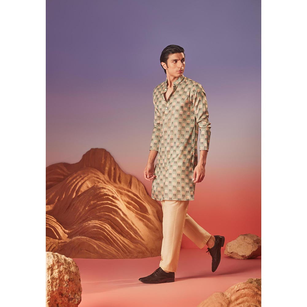Eleven Brothers Green Blush Silk Kurta