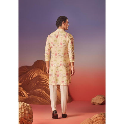Eleven Brothers Yellow Pichwai Tales Silk Kurta
