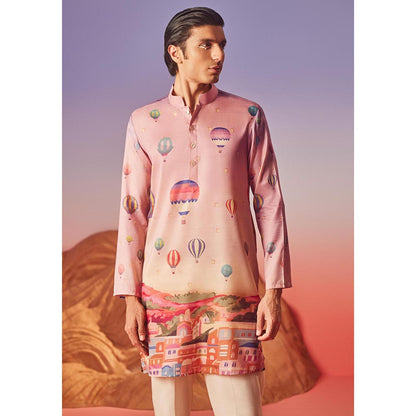 Eleven Brothers Pink Skyline Serenity Silk Kurta