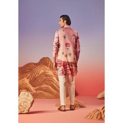 Eleven Brothers Pink Skyline Serenity Silk Kurta