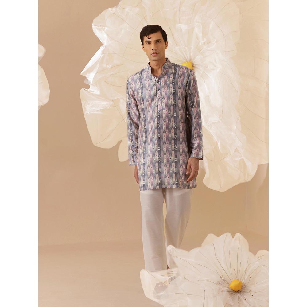 Eleven Brothers Purple Violet Loom Silk Kurta