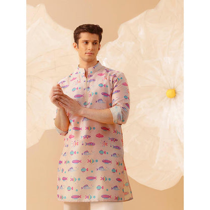 Eleven Brothers Pink Ocean Bloom Silk Kurta