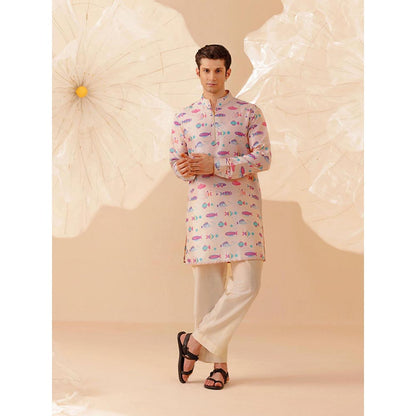 Eleven Brothers Pink Ocean Bloom Silk Kurta