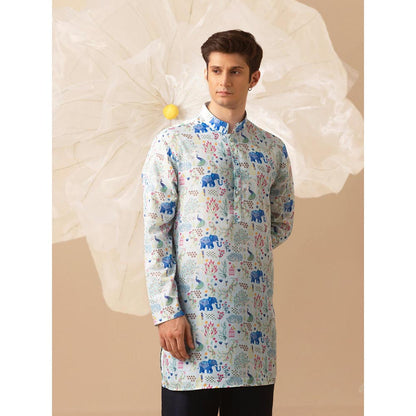 Eleven Brothers Blue Mughal Muse Silk Kurta