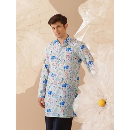 Eleven Brothers Blue Mughal Muse Silk Kurta