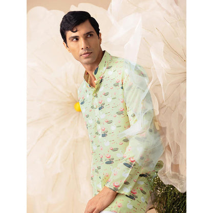Eleven Brothers Green Pond Of Dreams Silk Kurta