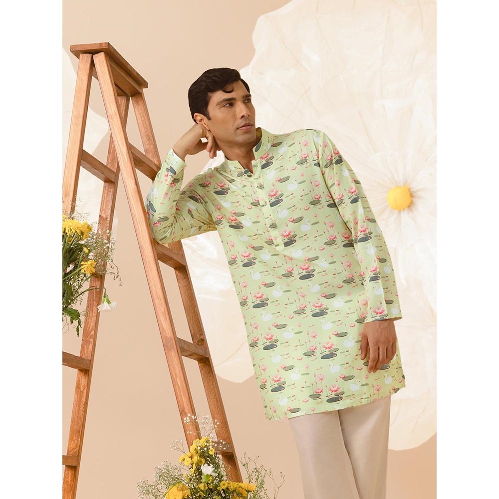 Eleven Brothers Green Pond Of Dreams Silk Kurta
