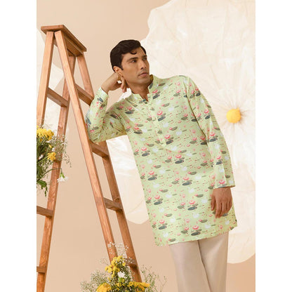 Eleven Brothers Green Pond Of Dreams Silk Kurta