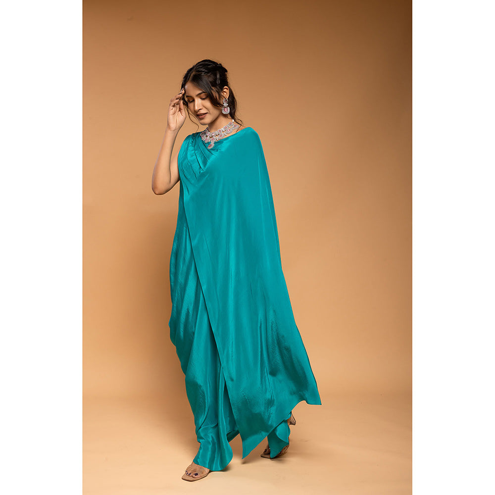 Ellemora Turquoise Cape Attached Dress