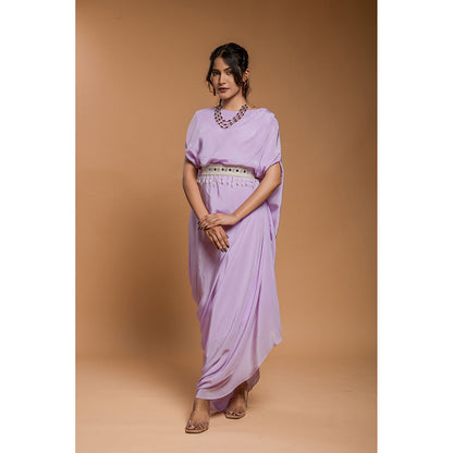 Ellemora Pale Lavender Drape Dress with Belt (Set of 2)