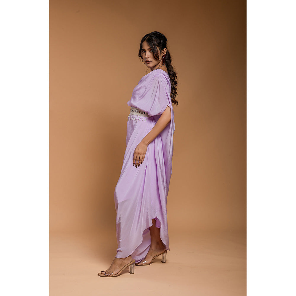 Ellemora Pale Lavender Drape Dress with Belt (Set of 2)