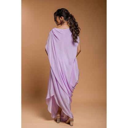 Ellemora Pale Lavender Drape Dress with Belt (Set of 2)
