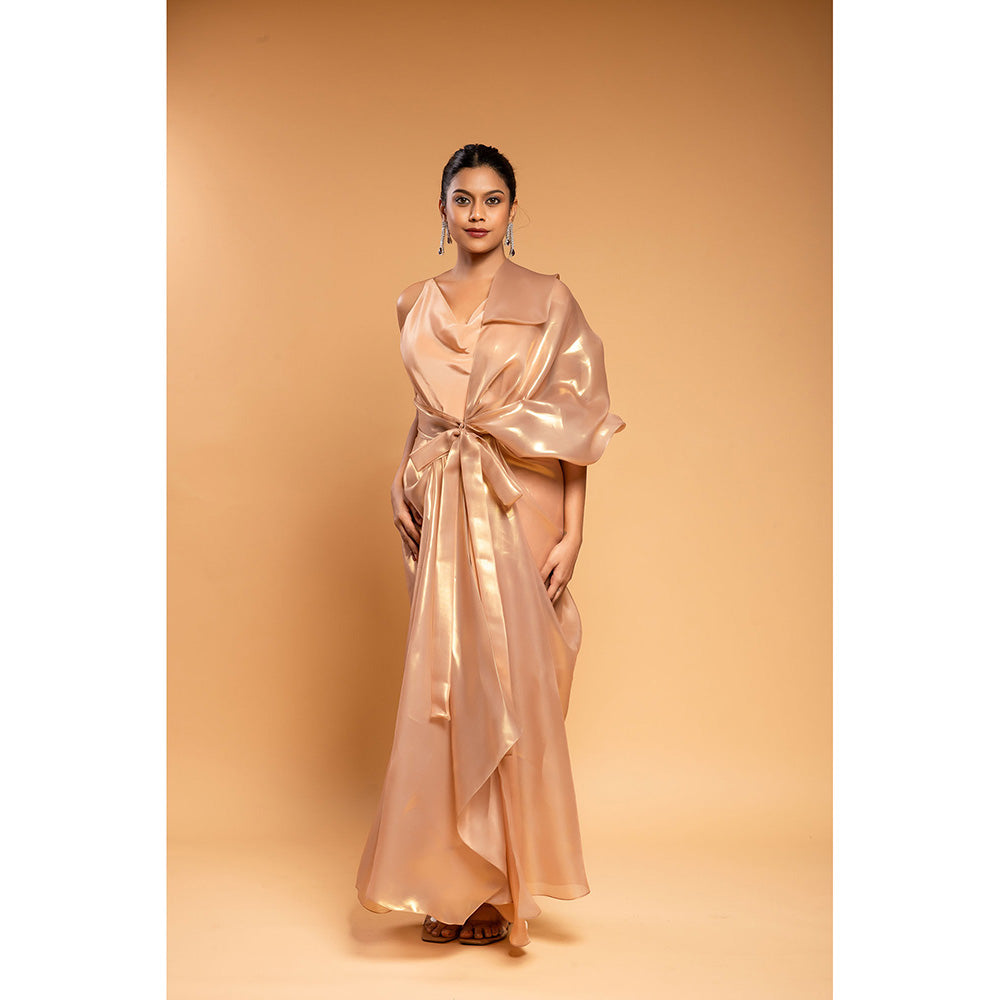 Ellemora Shimmer Beige Maxi Dress