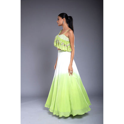 Ellemora Green Lehenga with Blouse (Set of 2)