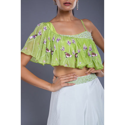 Ellemora Green Lehenga with Blouse (Set of 2)