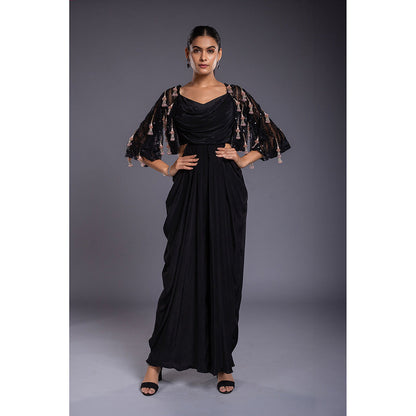 Ellemora Jet Black One Piece Dress with Jacket (Set of 2)