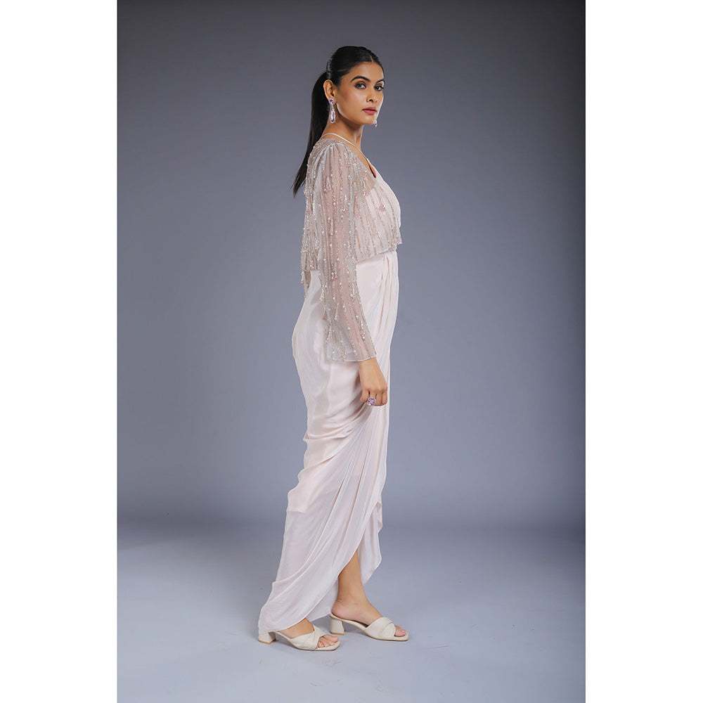 Ellemora White Drape Dress with Jacket (Set of 2)