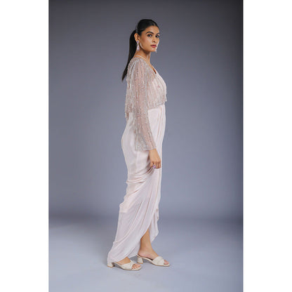 Ellemora White Drape Dress with Jacket (Set of 2)