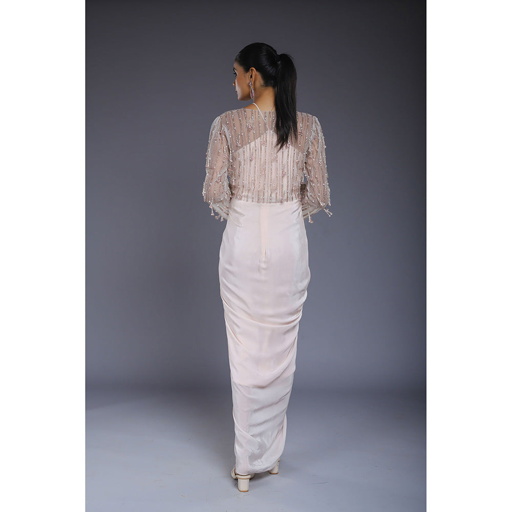 Ellemora White Drape Dress with Jacket (Set of 2)