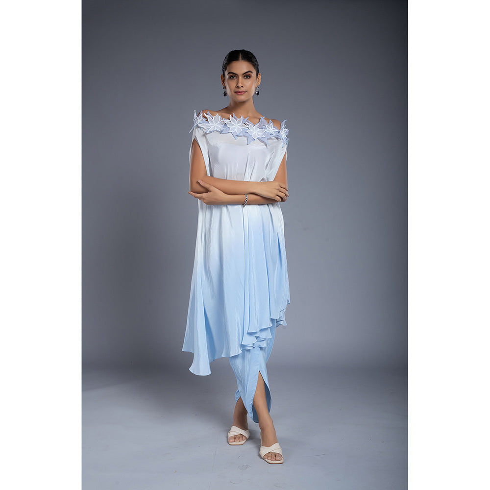 Ellemora Shaded Blue Kurta with Dhoti (Set of 2)