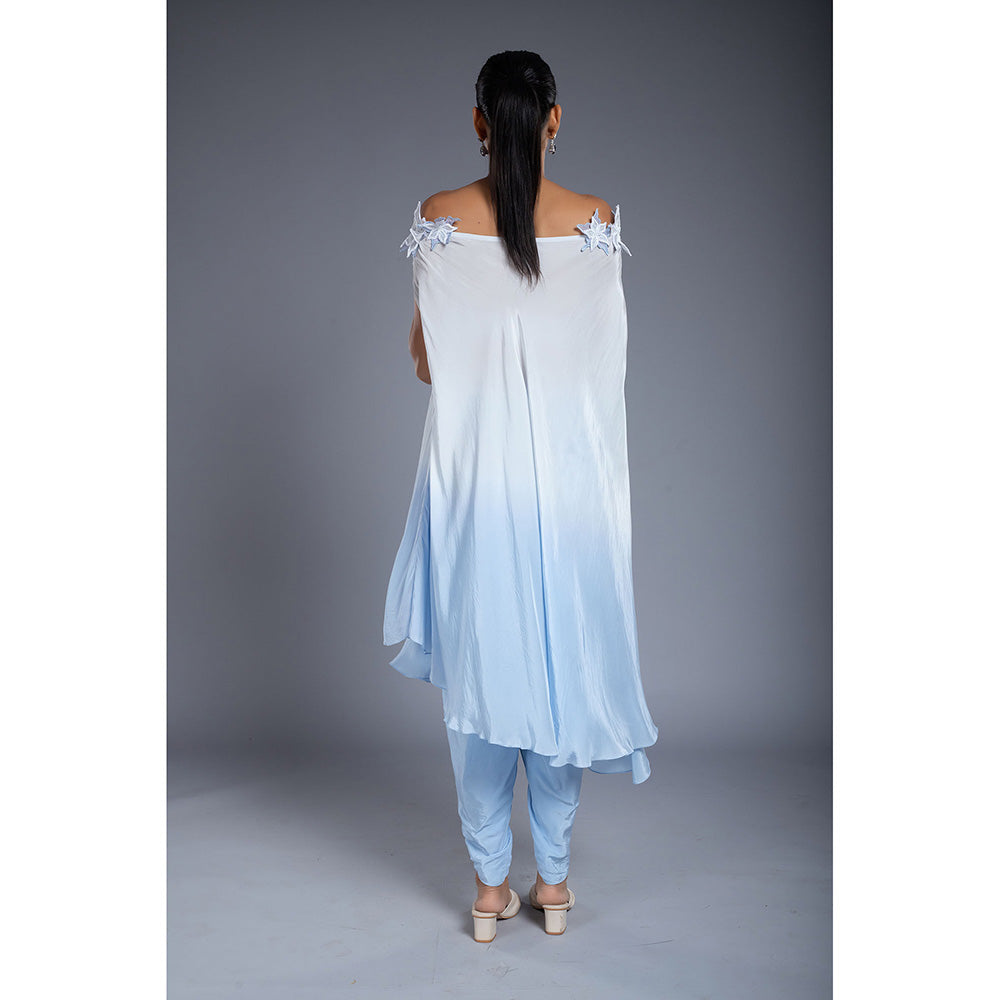 Ellemora Shaded Blue Kurta with Dhoti (Set of 2)