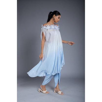 Ellemora Shaded Blue Kurta with Dhoti (Set of 2)