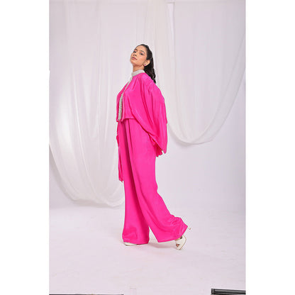Ellemora Pink Tassel Tie Cape Jumpsuit