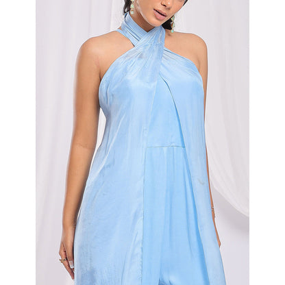 Ellemora Blue Ocean Breeze Halter Jumpsuit