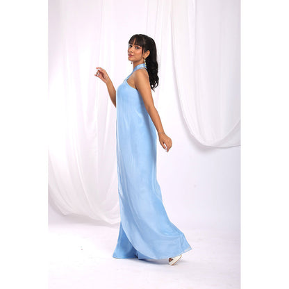 Ellemora Blue Ocean Breeze Halter Jumpsuit