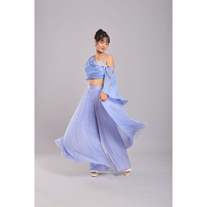 Ellemora Bluebird Elegance Palazzo with Crop Top (Set of 2)