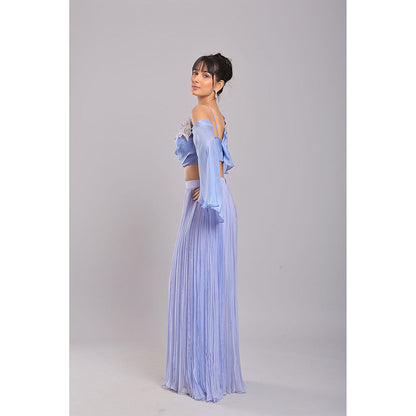 Ellemora Bluebird Elegance Palazzo with Crop Top (Set of 2)