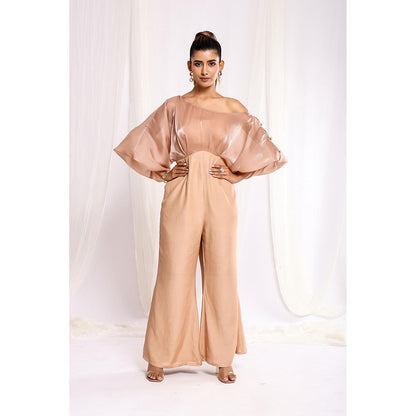 Ellemora Shimmer Beige Allure Jumpsuit