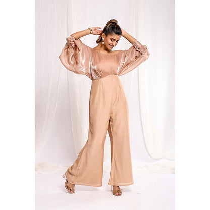 Ellemora Shimmer Beige Allure Jumpsuit