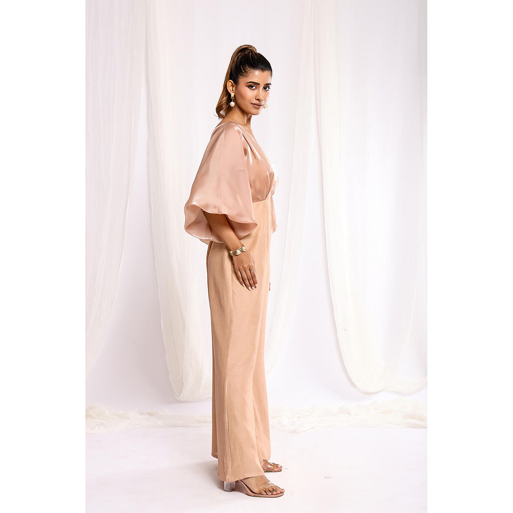 Ellemora Shimmer Beige Allure Jumpsuit