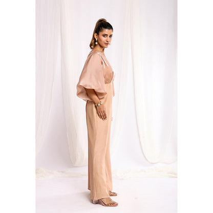 Ellemora Shimmer Beige Allure Jumpsuit