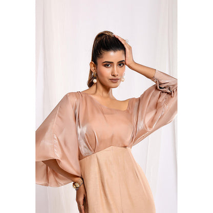 Ellemora Shimmer Beige Allure Jumpsuit
