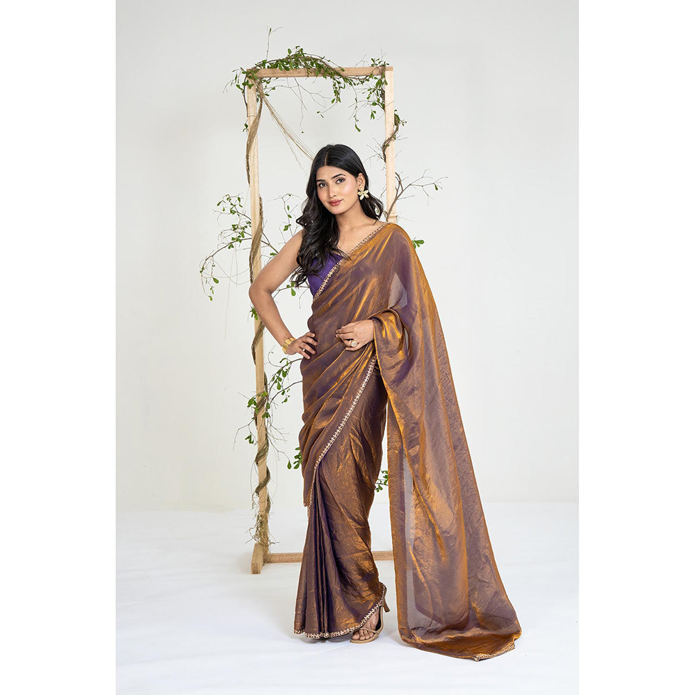 Ellemora Molten Twilight Pre Drape Saree with Stitched Blouse