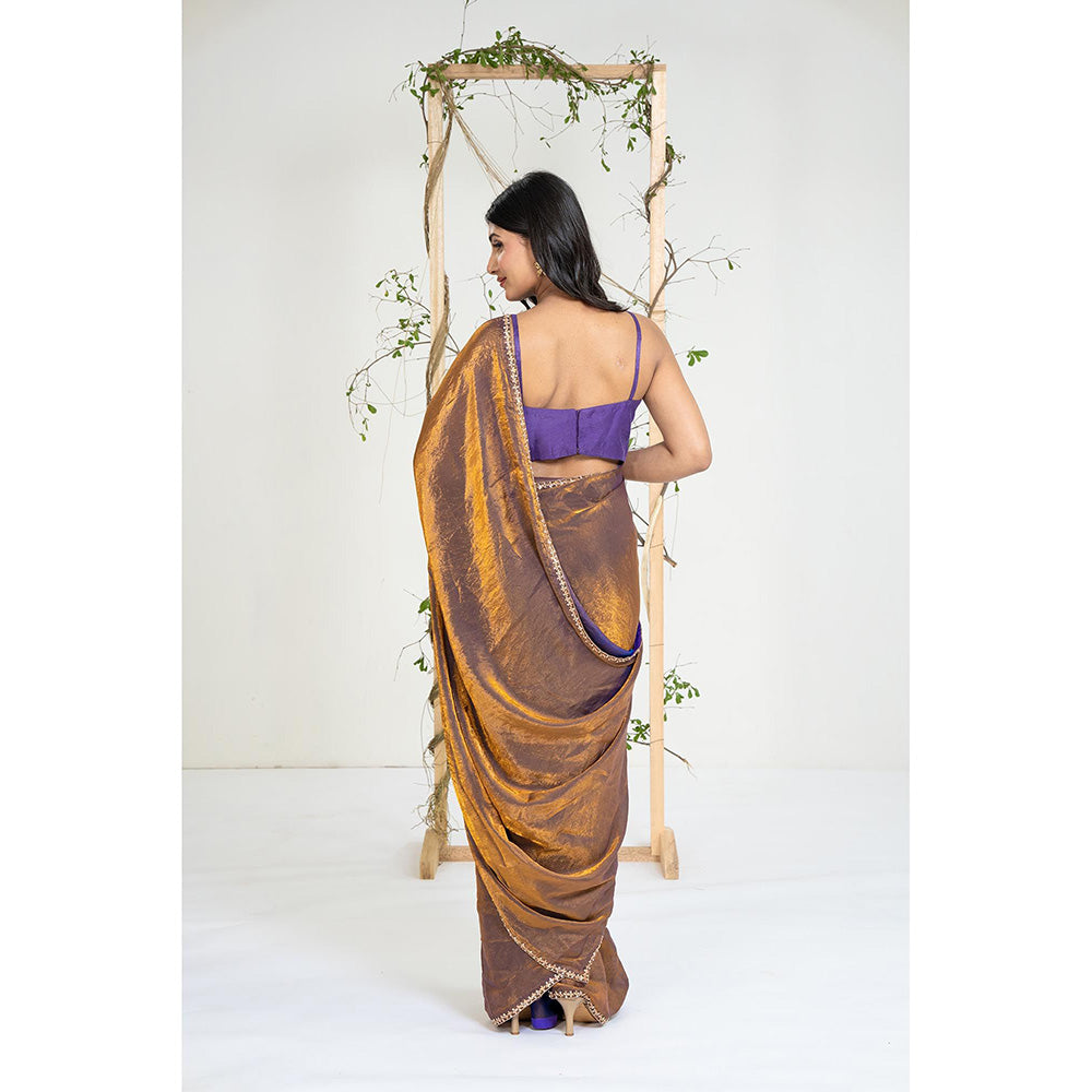 Ellemora Molten Twilight Pre Drape Saree with Stitched Blouse