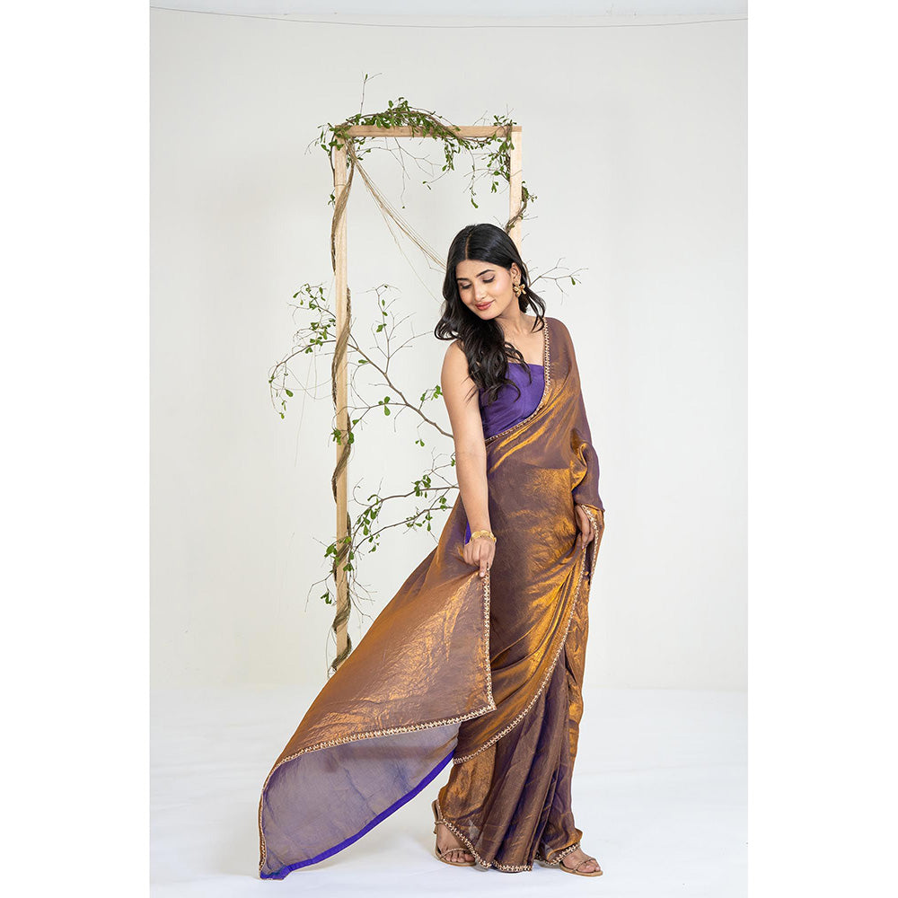Ellemora Molten Twilight Pre Drape Saree with Stitched Blouse
