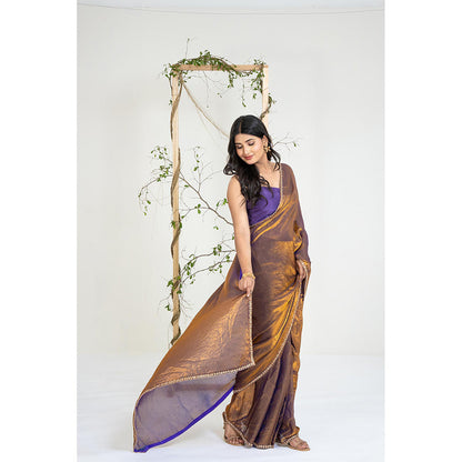 Ellemora Molten Twilight Pre Drape Saree with Stitched Blouse